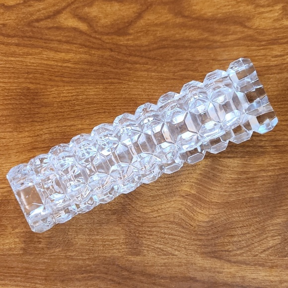 Vintage Clear Pressed Glass Vase - Picture 2 of 9